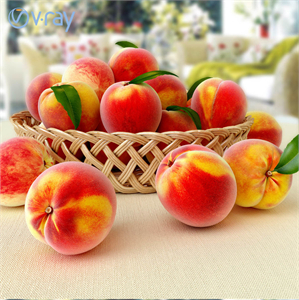 Peaches in a wicker basket